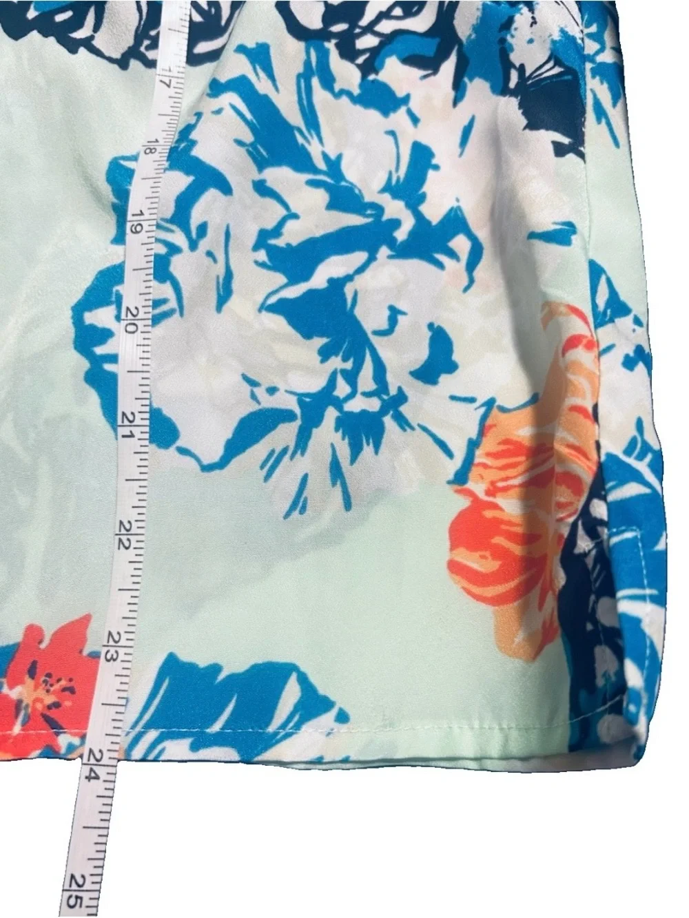 J.Crew Floral Sleeveless Hidden Button Blouse Blue Aqua Size 8